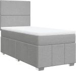 vidaXL Κρεβάτι Boxspring με Στρώμα Ανοιχτό Γκρι 90x200 εκ. Υφασμάτινο