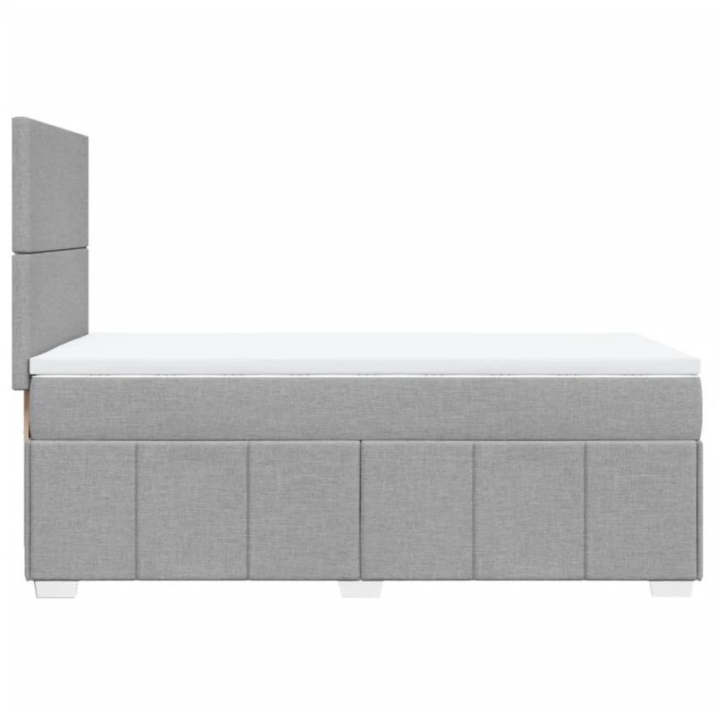 vidaXL Κρεβάτι Boxspring με Στρώμα Ανοιχτό Γκρι 90x200 εκ. Υφασμάτινο