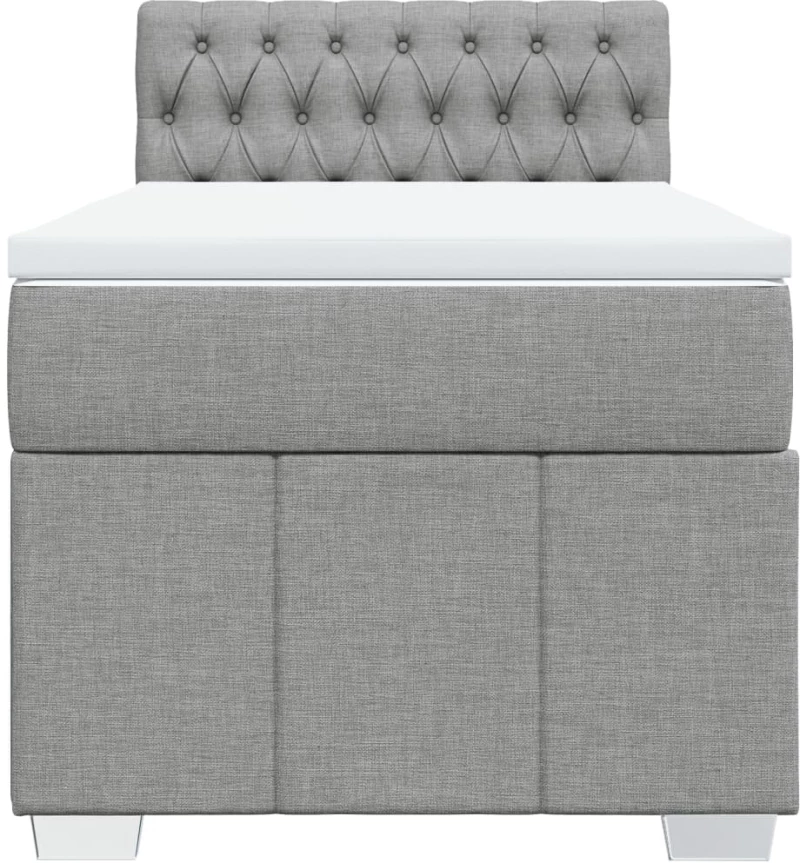 vidaXL Κρεβάτι Boxspring με Στρώμα Ανοιχτό Γκρι 80x200 εκ. Υφασμάτινο