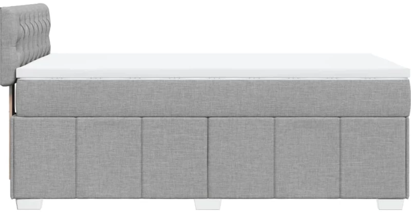 vidaXL Κρεβάτι Boxspring με Στρώμα Ανοιχτό Γκρι 80x200 εκ. Υφασμάτινο