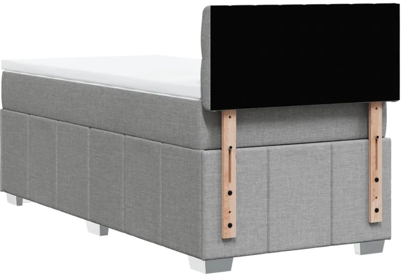 vidaXL Κρεβάτι Boxspring με Στρώμα Ανοιχτό Γκρι 80x200 εκ. Υφασμάτινο