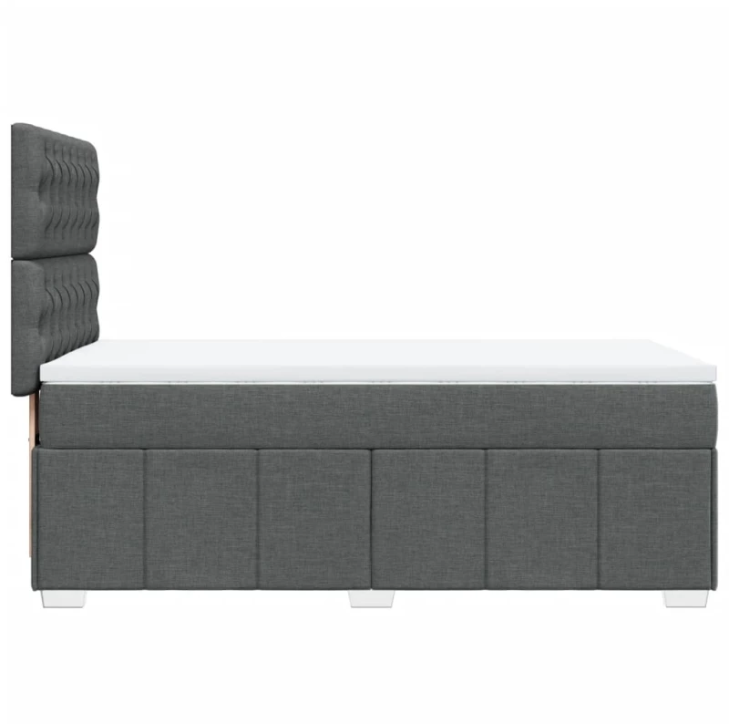 vidaXL Κρεβάτι Boxspring με Στρώμα Σκούρο Γκρι 90x190 εκ. Υφασμάτινο