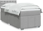vidaXL Κρεβάτι Boxspring με Στρώμα Ανοιχτό Γκρι 100x200 εκ. Υφασμάτινο