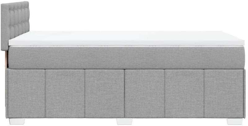 vidaXL Κρεβάτι Boxspring με Στρώμα Ανοιχτό Γκρι 100x200 εκ. Υφασμάτινο