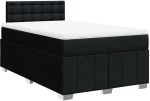 vidaXL Κρεβάτι Boxspring με Στρώμα Μαύρο 120x190 εκ. Υφασμάτινο