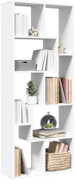 vidaXL Βιβλιοθήκη/Διαχωριστικό Χώρου Λευκό 67x25x161,5 εκ. Επεξ. Ξύλο
