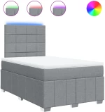 vidaXL Κρεβάτι Boxspring με Στρώμα Ανοιχτό Γκρι 120x190 εκ. Υφασμάτινο