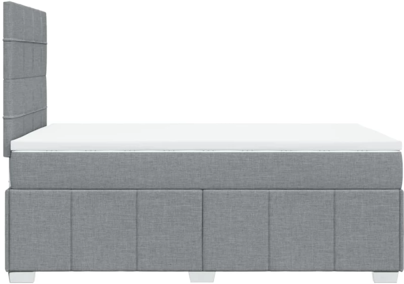 vidaXL Κρεβάτι Boxspring με Στρώμα Ανοιχτό Γκρι 120x190 εκ. Υφασμάτινο
