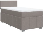 vidaXL Κρεβάτι Boxspring με Στρώμα Taupe 100 x 200 εκ. Υφασμάτινο