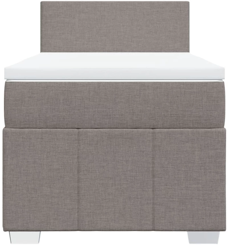 vidaXL Κρεβάτι Boxspring με Στρώμα Taupe 100 x 200 εκ. Υφασμάτινο