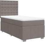 vidaXL Κρεβάτι Boxspring με Στρώμα Taupe 100 x 200 εκ. Υφασμάτινο