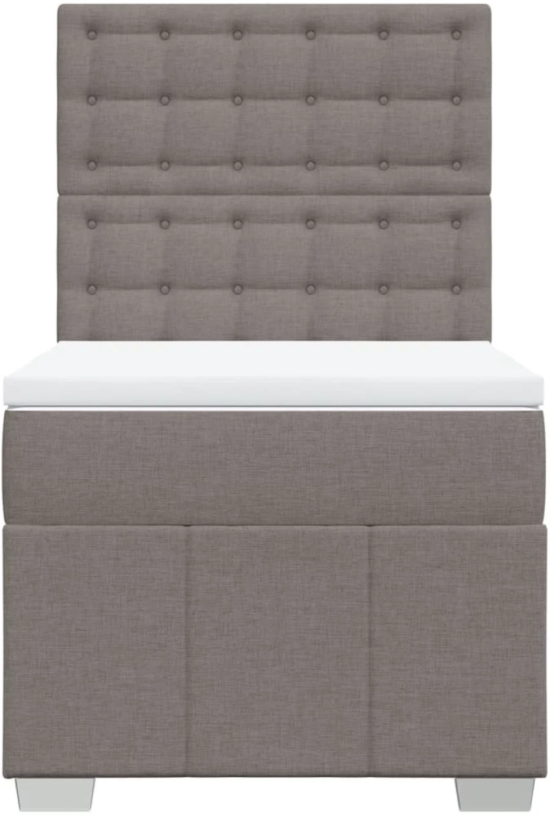 vidaXL Κρεβάτι Boxspring με Στρώμα Taupe 100 x 200 εκ. Υφασμάτινο