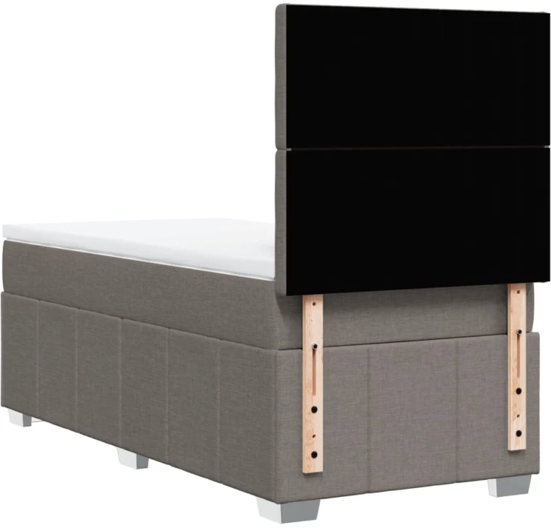 vidaXL Κρεβάτι Boxspring με Στρώμα Taupe 100 x 200 εκ. Υφασμάτινο