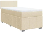 vidaXL Κρεβάτι Boxspring με Στρώμα Κρεμ 100 x 200 εκ. Υφασμάτινο