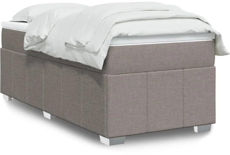 vidaXL Κρεβάτι Boxspring με Στρώμα Taupe 100 x 200 εκ. Υφασμάτινο