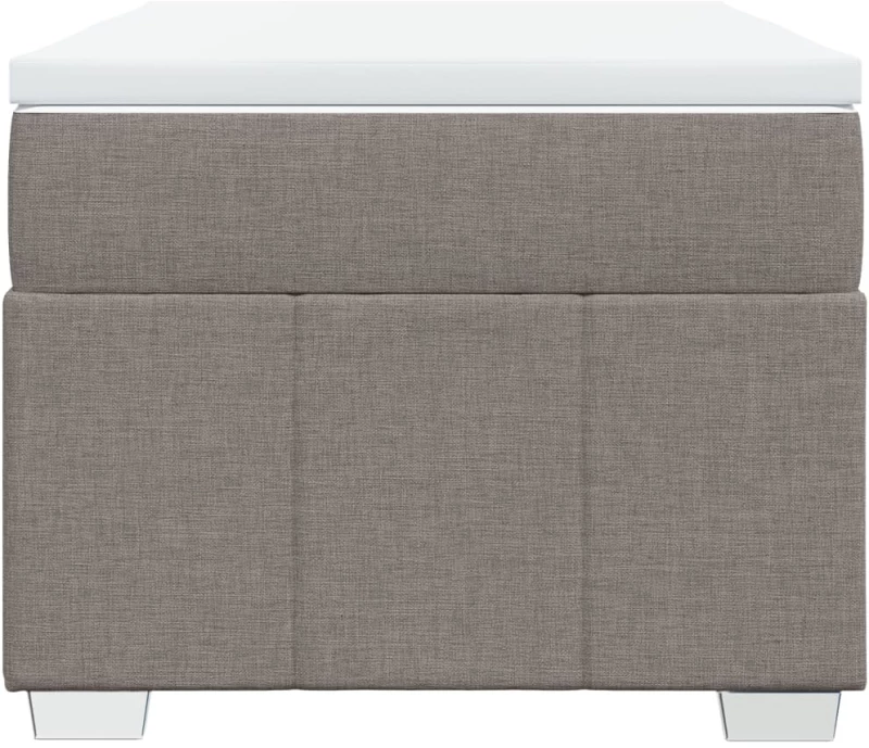 vidaXL Κρεβάτι Boxspring με Στρώμα Taupe 100 x 200 εκ. Υφασμάτινο