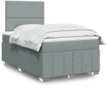 vidaXL Κρεβάτι Boxspring με Στρώμα Ανοιχτό Γκρι 120x190 εκ. Υφασμάτινο