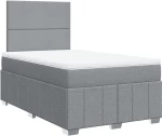 vidaXL Κρεβάτι Boxspring με Στρώμα Ανοιχτό Γκρι 120x190 εκ. Υφασμάτινο