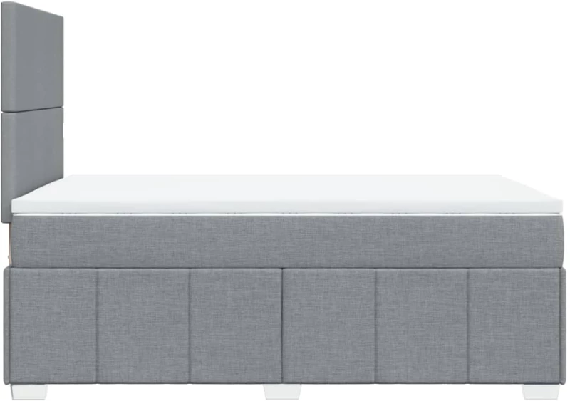 vidaXL Κρεβάτι Boxspring με Στρώμα Ανοιχτό Γκρι 120x190 εκ. Υφασμάτινο