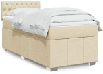 vidaXL Κρεβάτι Boxspring με Στρώμα Κρεμ 100 x 200 εκ. Υφασμάτινο