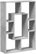 vidaXL Βιβλιοθήκη Γκρι Σκυροδέματος 63x20x90 εκ. Επεξεργ. Ξύλο