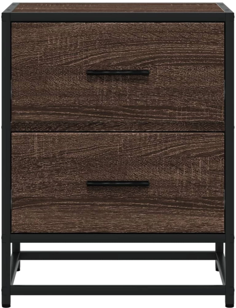 vidaXL Κομοδίνα 2 τεμ. Καφέ Δρυς 40x31x50 εκ. από Επεξεργασμένο Ξύλο