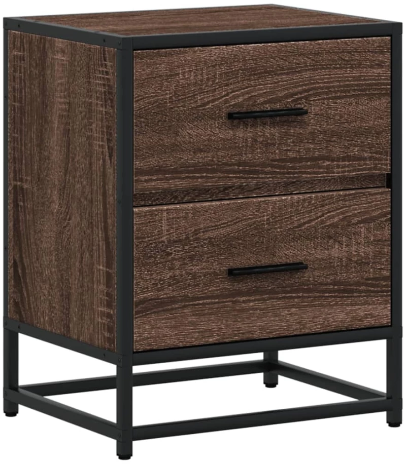 vidaXL Κομοδίνα 2 τεμ. Καφέ Δρυς 40x31x50 εκ. από Επεξεργασμένο Ξύλο