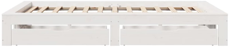 vidaXL Σκελετός Κρεβ. Χωρίς Στρώμα Λευκό 120x190 εκ Μασίφ Πεύκο