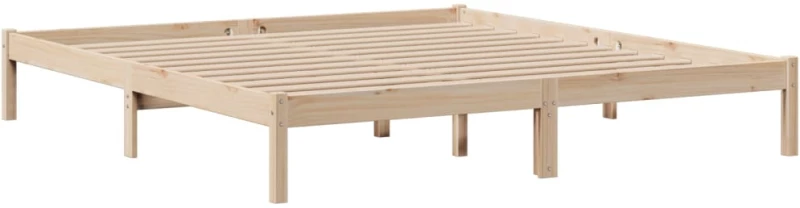 vidaXL Κρεβάτι Βιβλιοθήκη Χωρίς Στρώμα 180x200 εκ Μασίφ Ξύλο Πεύκου