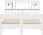 vidaXL Κρεβάτι Βιβλιοθήκη Χωρίς Στρώμα 150x200 εκ Μασίφ Ξύλο Πεύκου