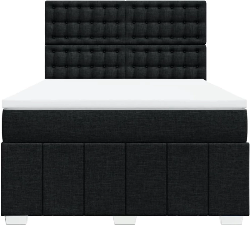 vidaXL Κρεβάτι Boxspring με Στρώμα Μαύρο 160x200 εκ. Υφασμάτινο