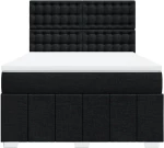 vidaXL Κρεβάτι Boxspring με Στρώμα Μαύρο 160x200 εκ. Υφασμάτινο