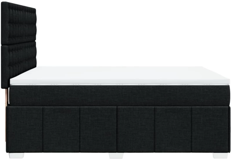 vidaXL Κρεβάτι Boxspring με Στρώμα Μαύρο 160x200 εκ. Υφασμάτινο