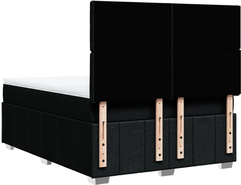 vidaXL Κρεβάτι Boxspring με Στρώμα Μαύρο 160x200 εκ. Υφασμάτινο