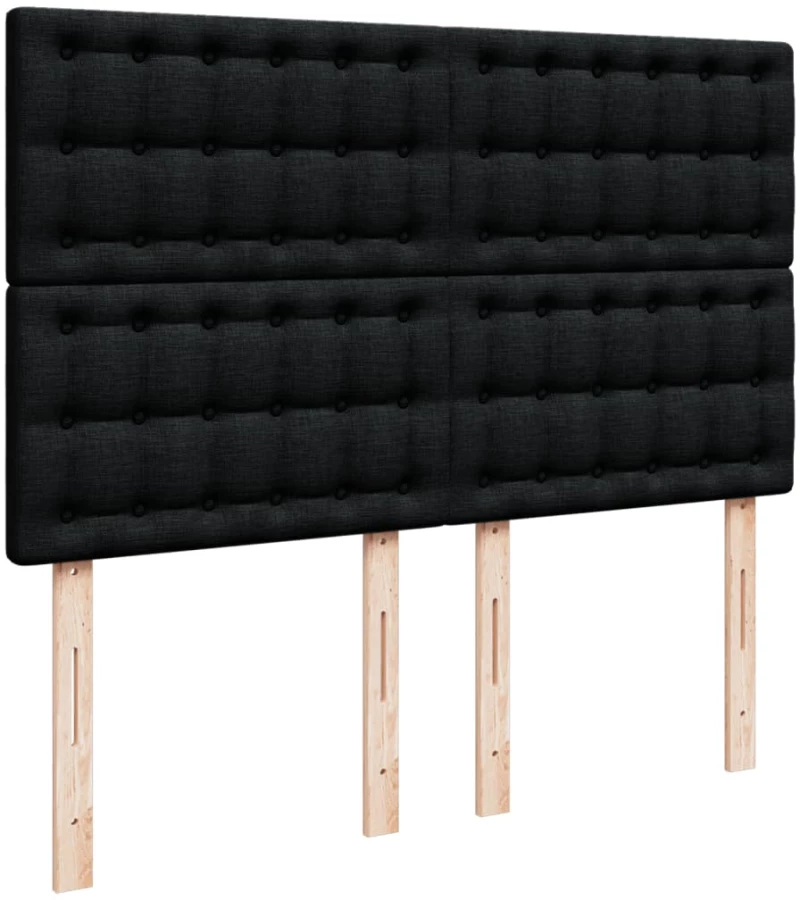 vidaXL Κρεβάτι Boxspring με Στρώμα Μαύρο 160x200 εκ. Υφασμάτινο