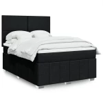 vidaXL Κρεβάτι Boxspring με Στρώμα Μαύρο 160x200 εκ. Υφασμάτινο