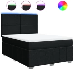 vidaXL Κρεβάτι Boxspring με Στρώμα Μαύρο 160x200 εκ. Υφασμάτινο