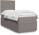 vidaXL Κρεβάτι Boxspring με Στρώμα Taupe 80x200 εκ. Υφασμάτινο
