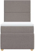 vidaXL Κρεβάτι Boxspring με Στρώμα Taupe 80x200 εκ. Υφασμάτινο