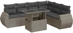 vidaXL Σετ Σαλονιού Κήπου 7 τεμ. Γκρι Συνθετικό Ρατάν με Μαξιλάρια