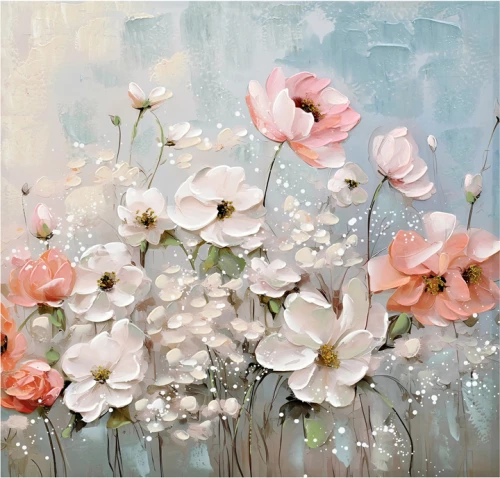 Πίνακας σε καμβά Rozy II Inart 80x3x80εκ