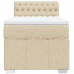 vidaXL Κρεβάτι Boxspring με Στρώμα Κρεμ 80 x 200 εκ. Υφασμάτινο