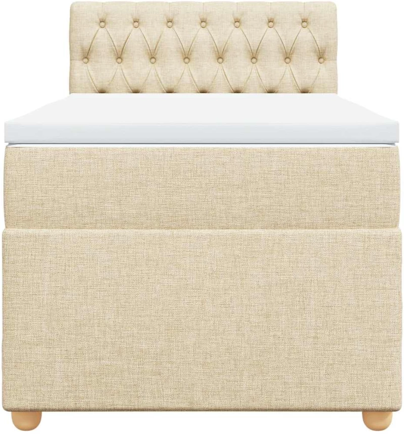 vidaXL Κρεβάτι Boxspring με Στρώμα Κρεμ 80 x 200 εκ. Υφασμάτινο