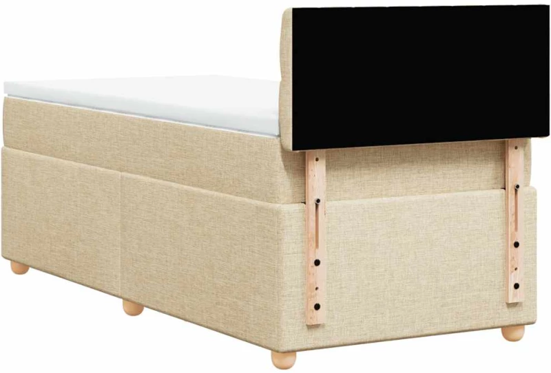 vidaXL Κρεβάτι Boxspring με Στρώμα Κρεμ 80 x 200 εκ. Υφασμάτινο