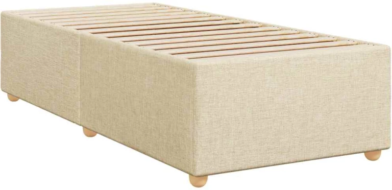 vidaXL Κρεβάτι Boxspring με Στρώμα Κρεμ 80 x 200 εκ. Υφασμάτινο