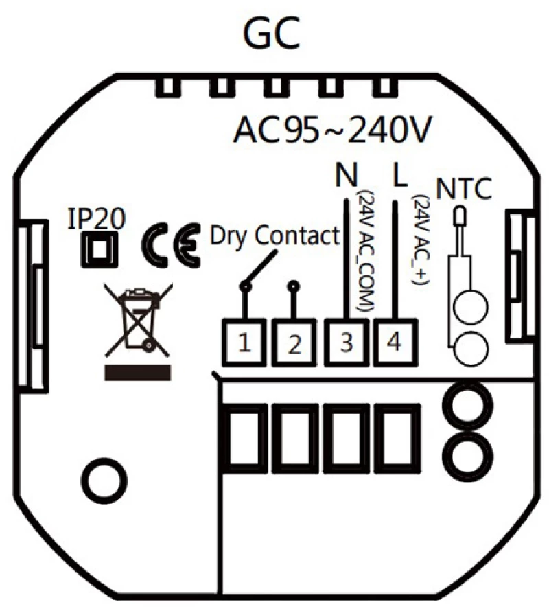 Smart θερμοστάτης χώρου BHT-15GCLW, αερίου, WiFi, λευκός