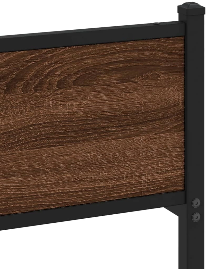 vidaXL Σκελετός Κρεβ. Χωρίς Στρώμα Καφέ Δρυς 180x200 εκ. Μεταλλικό
