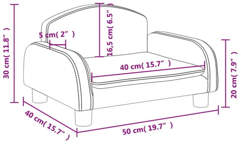 vidaXL Καναπές Παιδικός Καφέ 50x40x30 εκ. από Ύφασμα