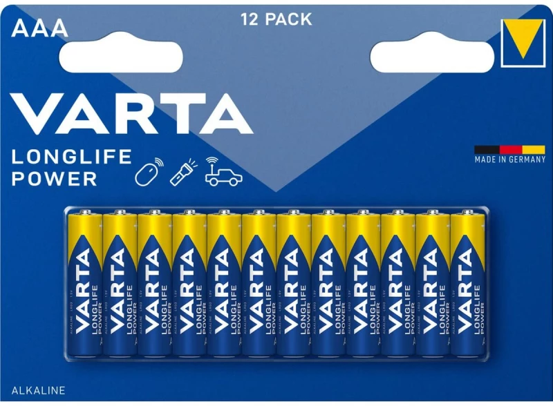 Αλκαλικές Μπαταρίες Varta Longlife Power AAA LR03 1,5 V (12 Μονάδες)