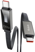 Kabel Mcdodo CA-4470 USB-C do USB-C z wyświetlaczem 100W 1.2m (czarny)